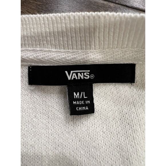 Vintage Vans Womens Cream Embroidered Floral Cardigan Button Up Sweater Size M/L - Picture 7 of 11